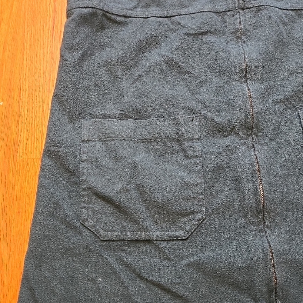 GAP Girls XL Dark Teal Cotton Front Full Zip Sleeveless Pocket Jumper Dress - Picture 4 of 7